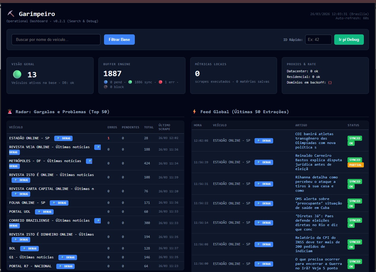 Garimpeiro: Microserviço Autônomo de Web Scraping Anti-Detecção